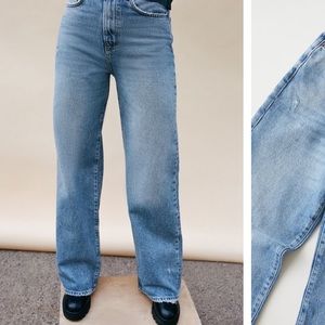 UO BDG high waisted wide leg jean faded wash